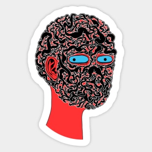 Space Brain Face Sticker